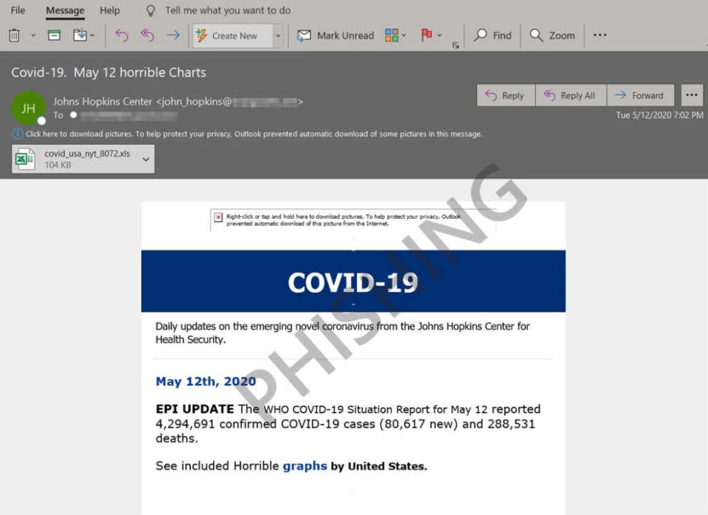 CoVid-19 Phishing Microsoft